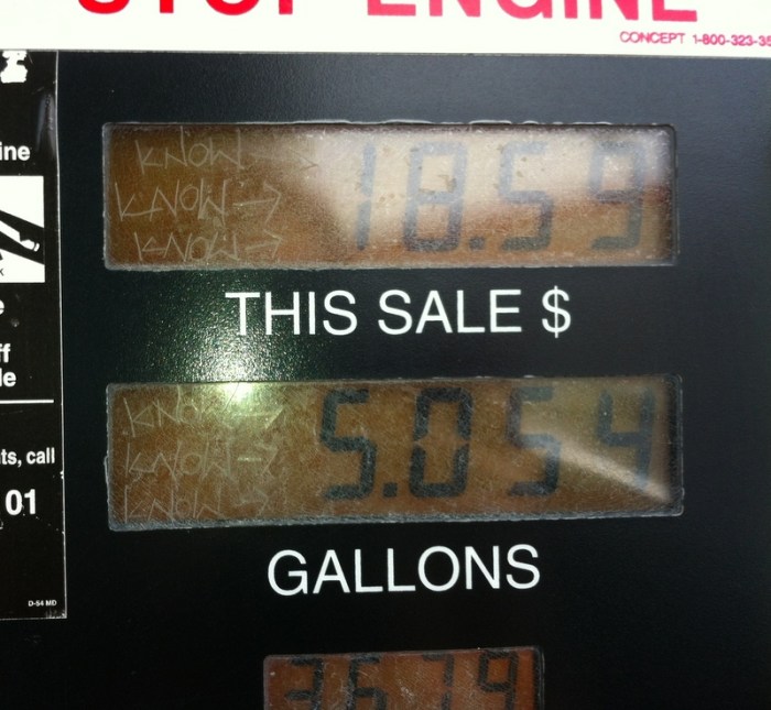 Is this a misspelled gas price protest?